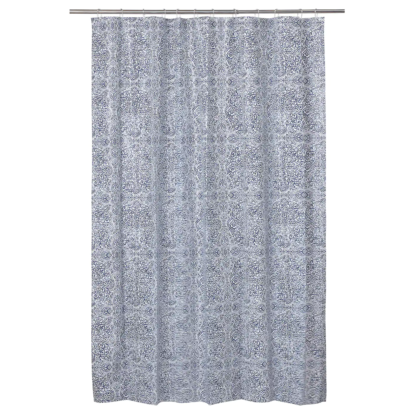 IKEA ÄNGSKLOCKA Shower Curtain White/blue 71x71 "