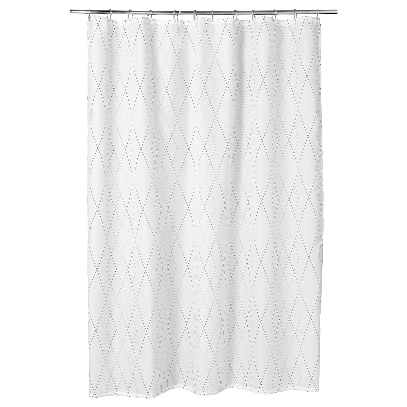 IKEA BASTSJÖN Shower Curtain White/gray/beige 71x71 "
