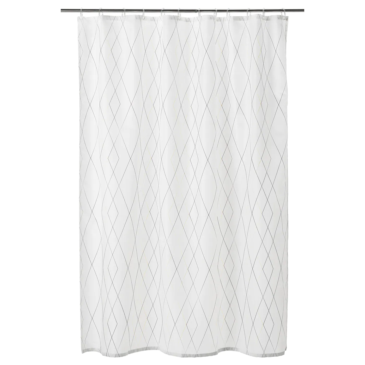 IKEA BASTSJÖN Shower Curtain White Yellow/lilac 71x71 "