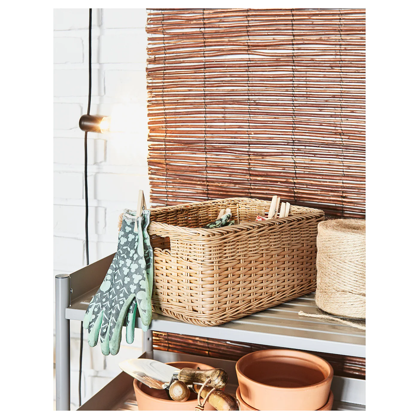 IKEA BEKNA Basket Plastic Rattan 9 ¾x13 ¾x7 ¾ " - Image 4