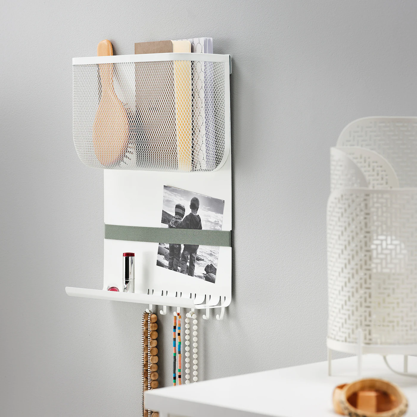 IKEA DRÖNJÖNS Wall Storage With Hooks White 11 ¾x4x17 " - Image 3