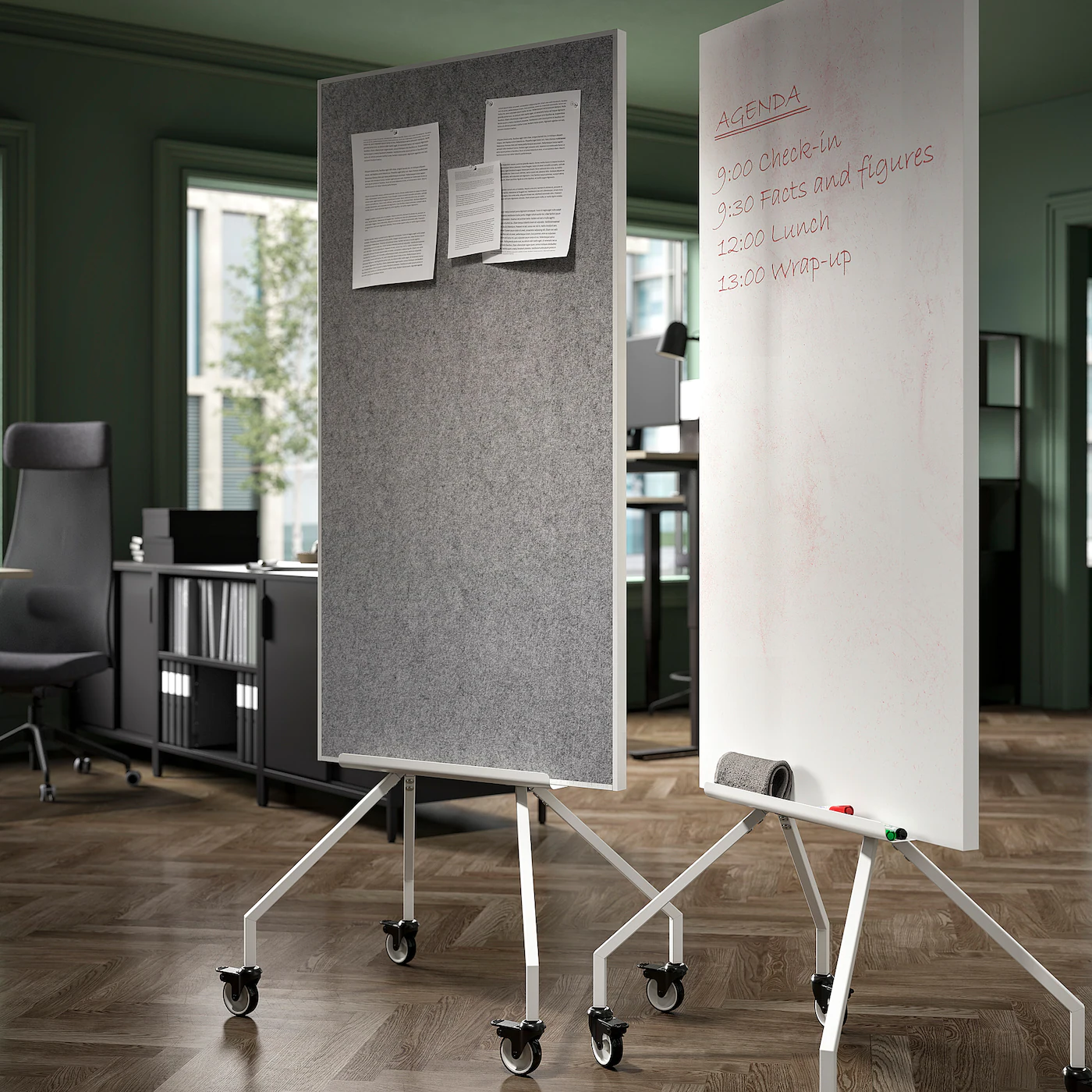 IKEA ELLOVEN Whiteboard/noticeboard With Casters White 27 1/2x70 7/8 " - Image 3