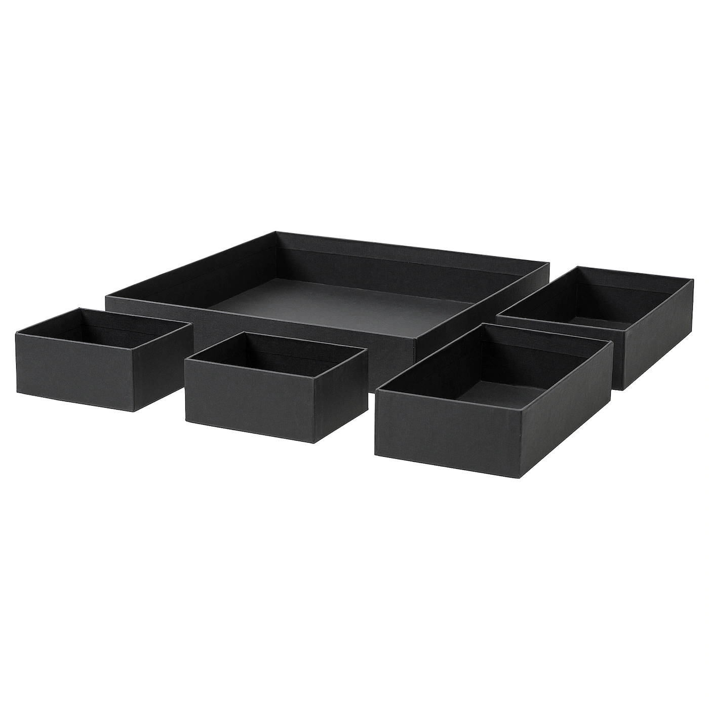 IKEA GRÅSIDAN Box, Set Of 5 Black