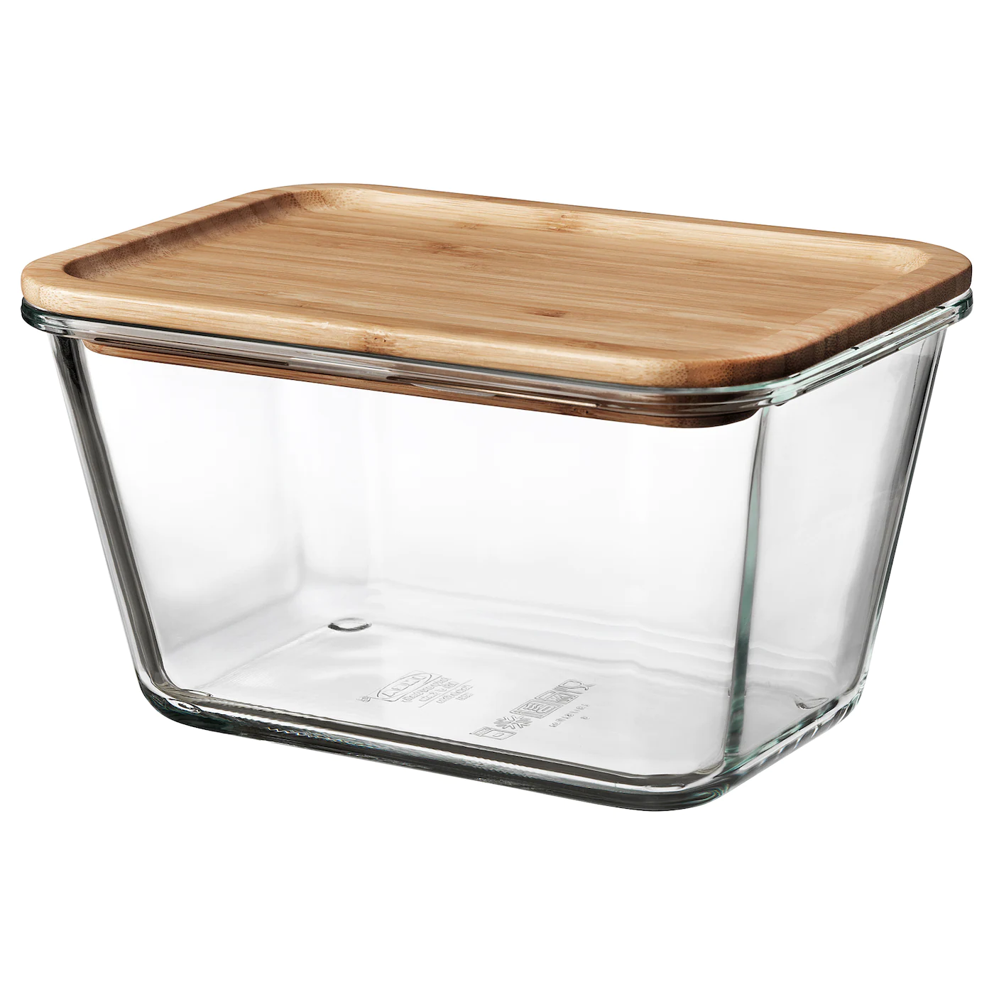 IKEA 365+ Food Container With Lid Rectangular Glass/bamboo 61 Oz