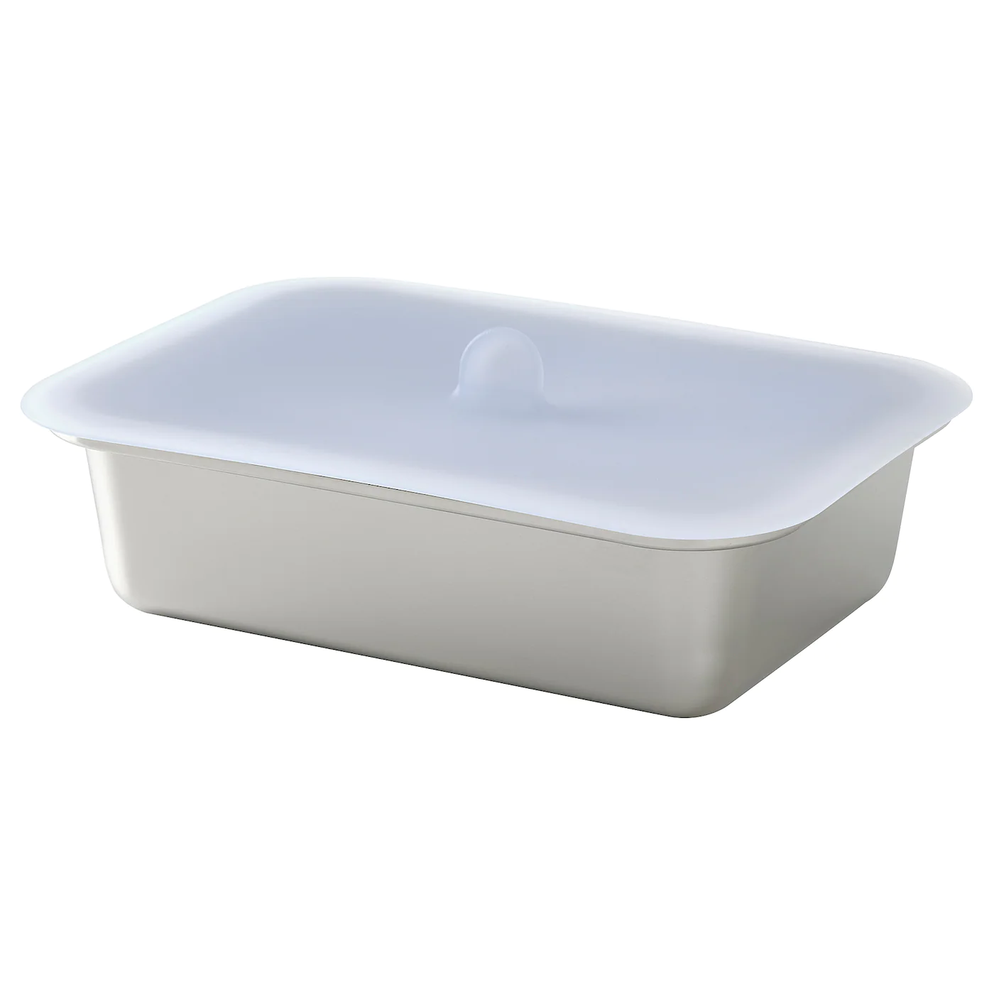 IKEA 365+ Food Container With Lid Rectangular Stainless Steel/silicone 34 Oz
