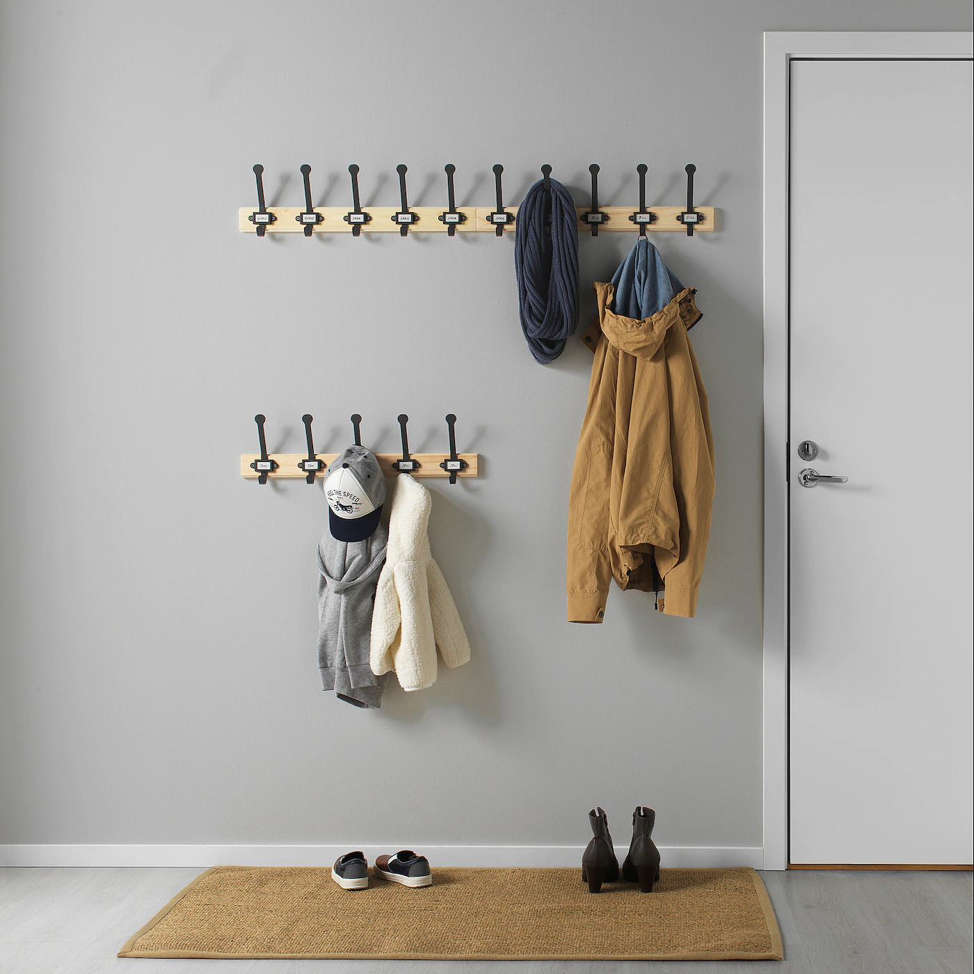 IKEA KARTOTEK Rack With 5 Hooks Pine/gray - Image 3