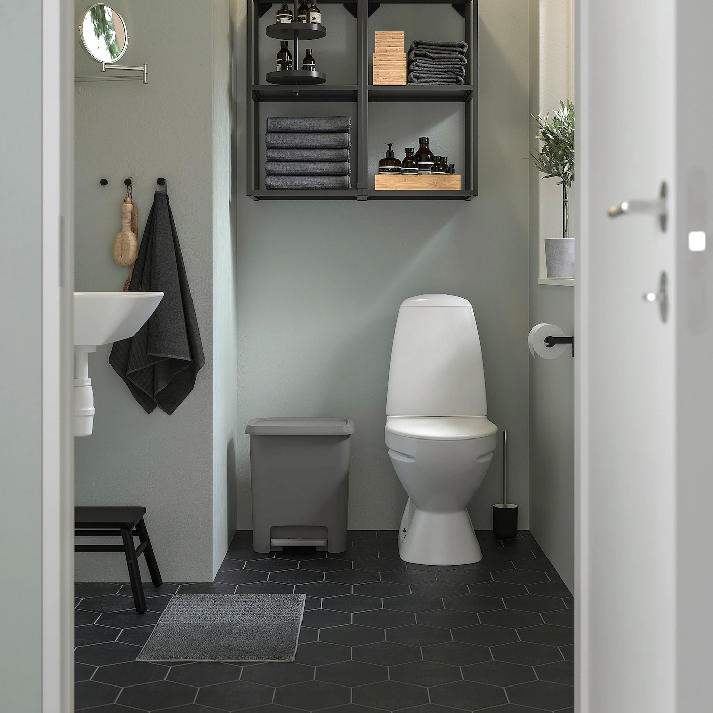 IKEA KNÖCKLA Step Trash Can Dark Gray 7 Gallon - Image 6