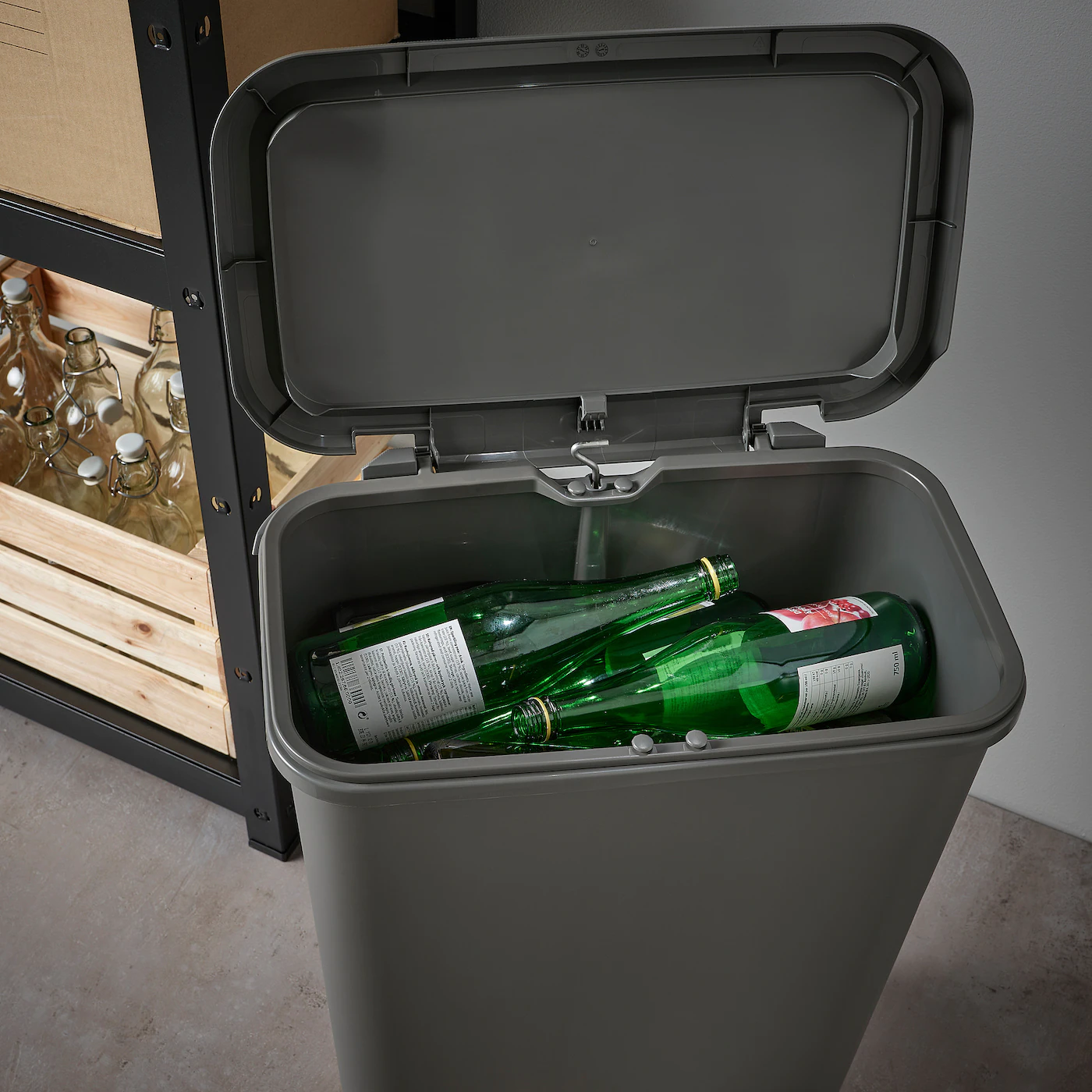 IKEA KNÖCKLA Step Trash Can Dark Gray 13 Gallon - Image 8