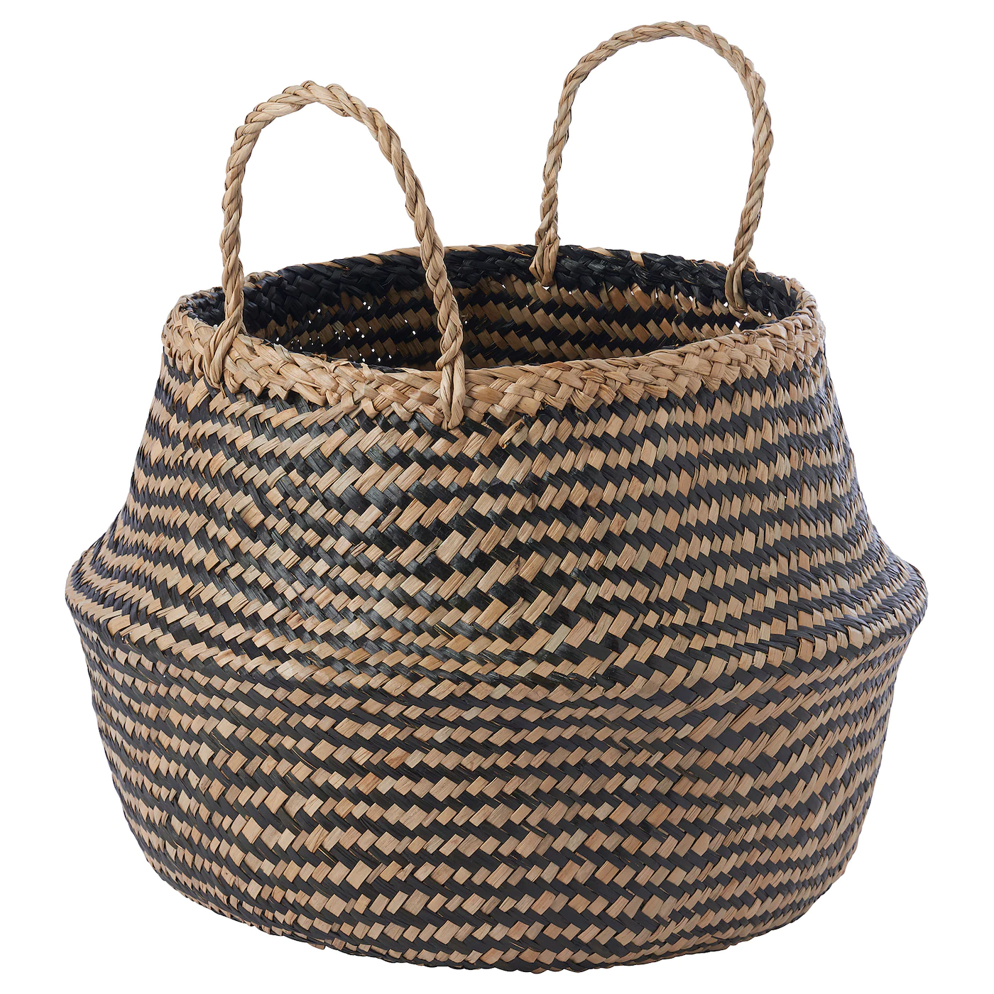 IKEA KRALLIG Basket Seagrass/black 9 ¾ "