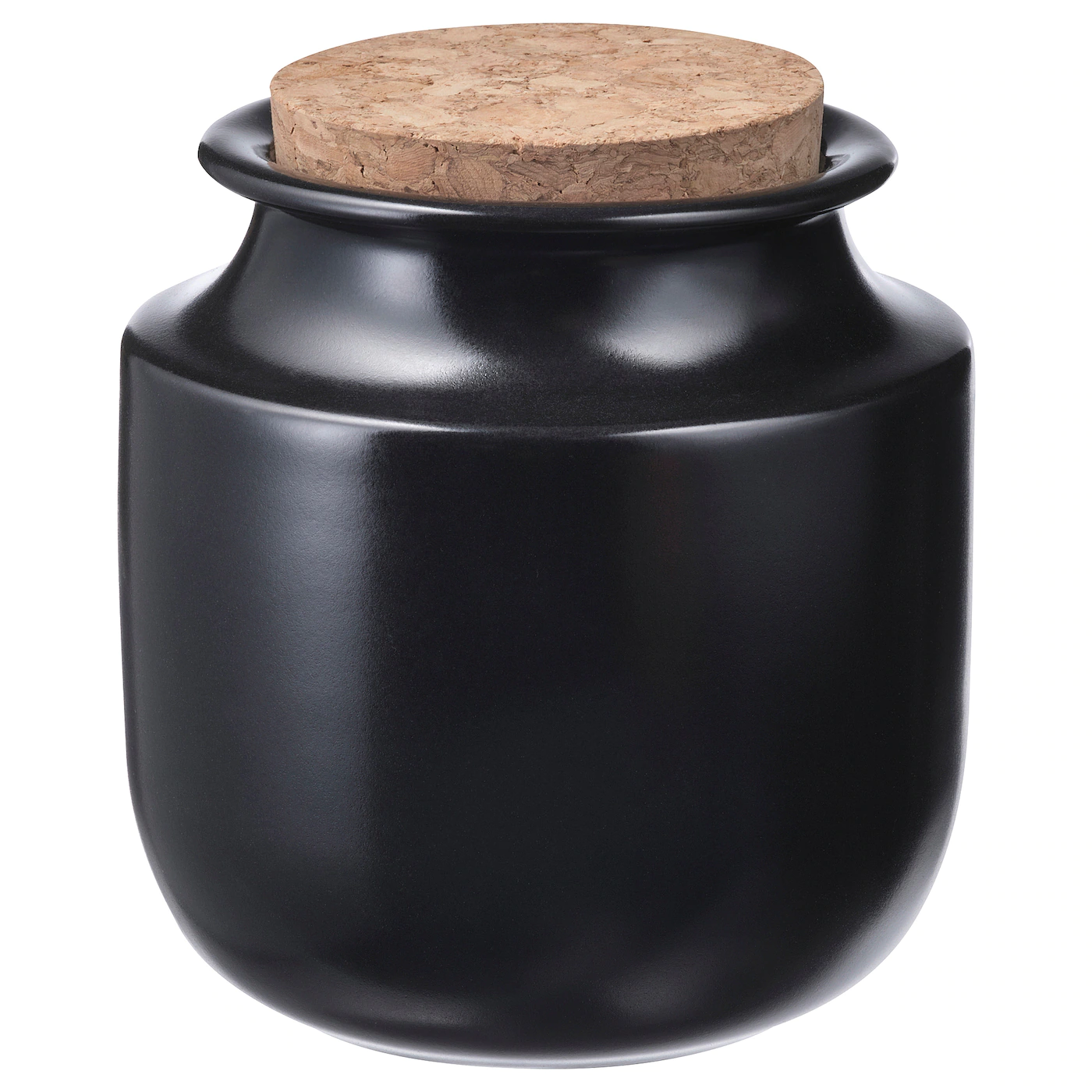 IKEA KRÖSAMOS Jar With Lid Black 4 "