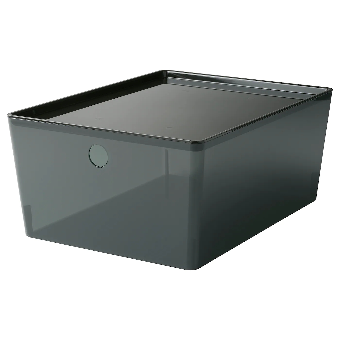 IKEA KUGGIS Box With Lid Transparent Black 10 ¼x13 ¾x6 "