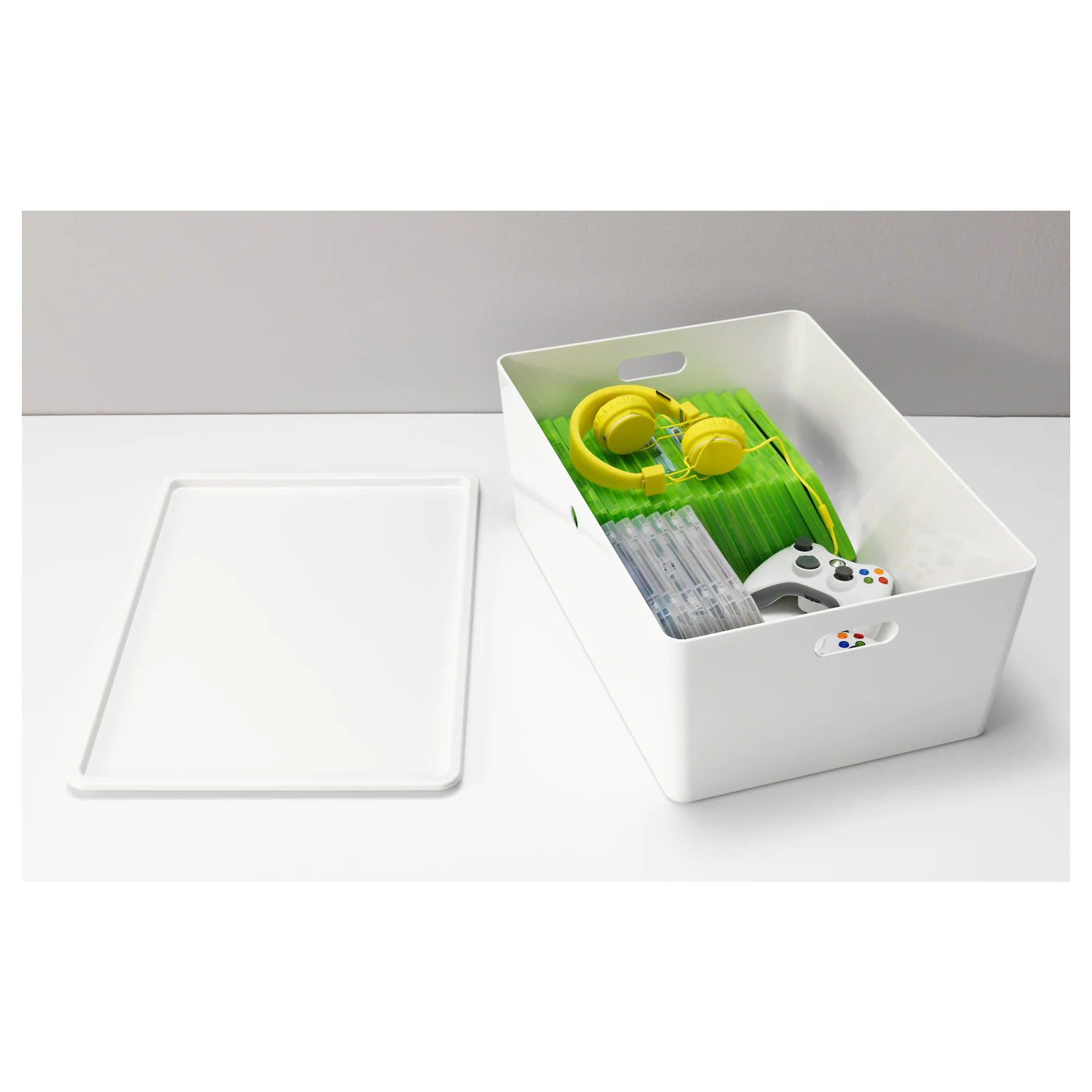 IKEA KUGGIS Box With Lid White 14 ½x21 ¼x8 ¼ " - Image 4