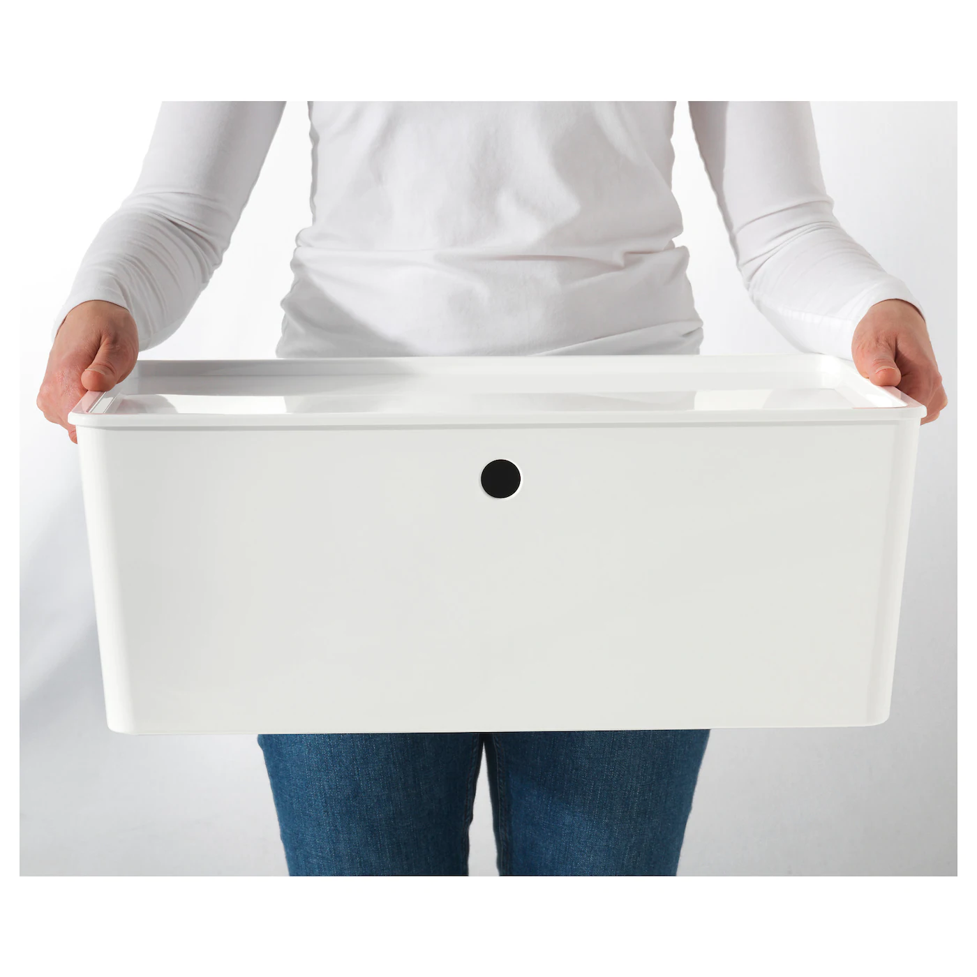 IKEA KUGGIS Box With Lid White 14 ½x21 ¼x8 ¼ " - Image 5