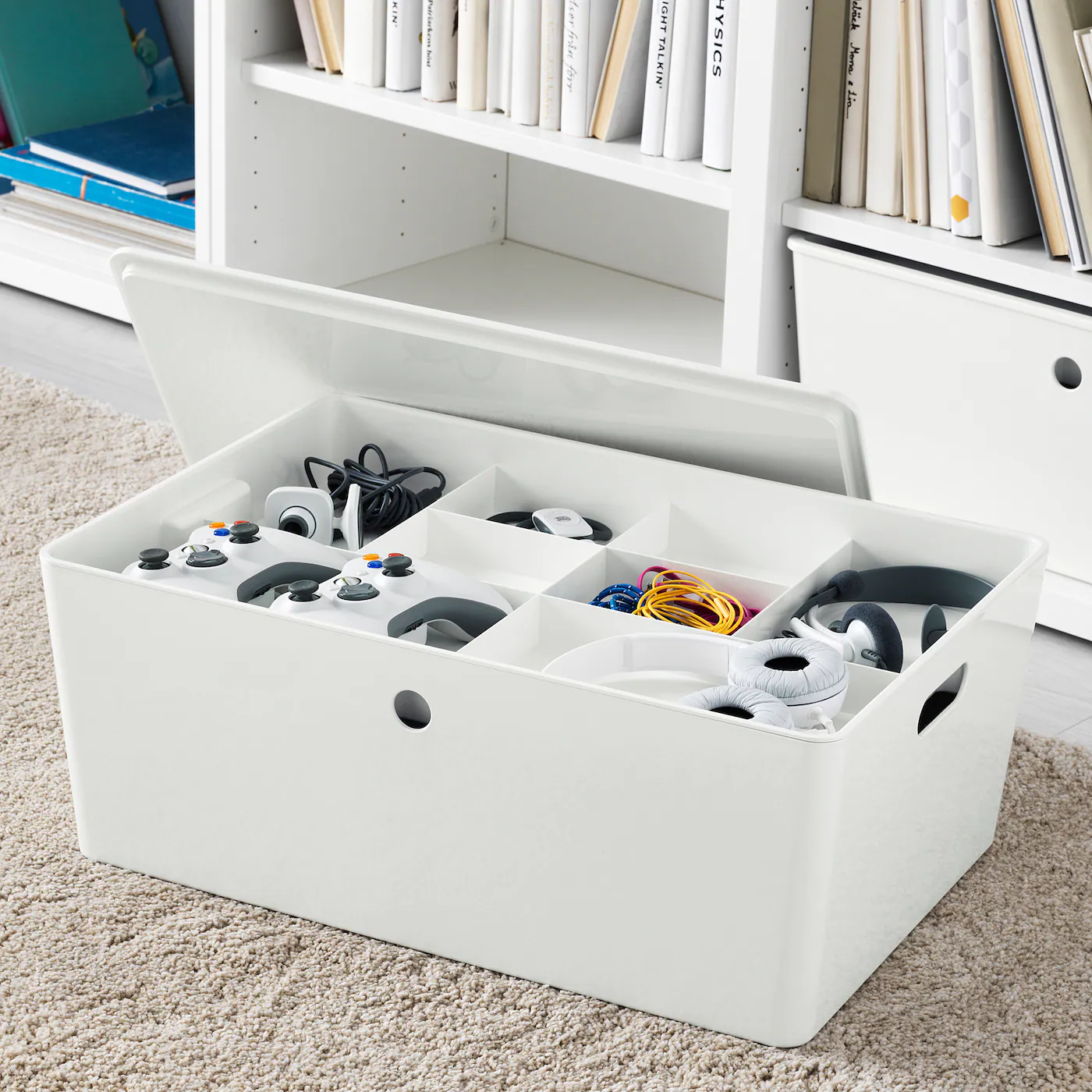 IKEA KUGGIS Box With Lid White 14 ½x21 ¼x8 ¼ " - Image 6