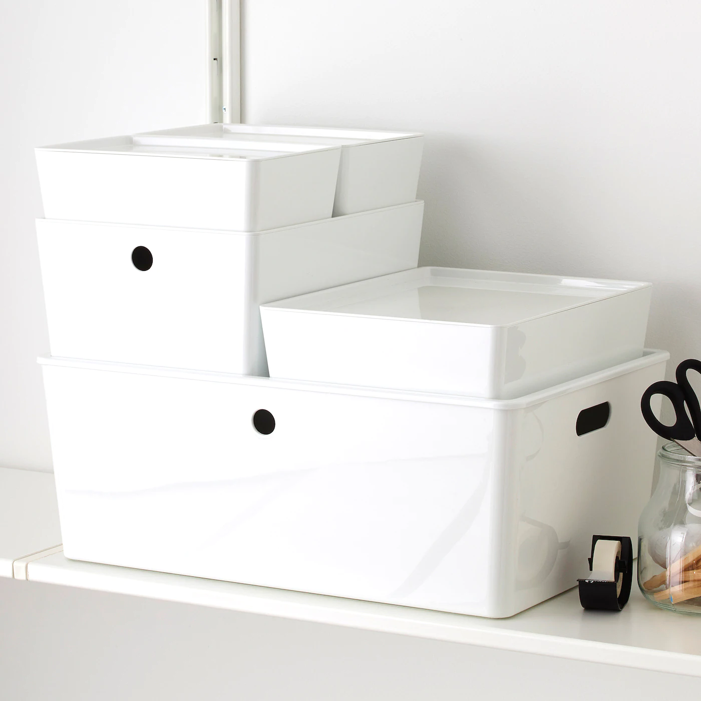 IKEA KUGGIS Box With Lid White 14 ½x21 ¼x8 ¼ " - Image 7