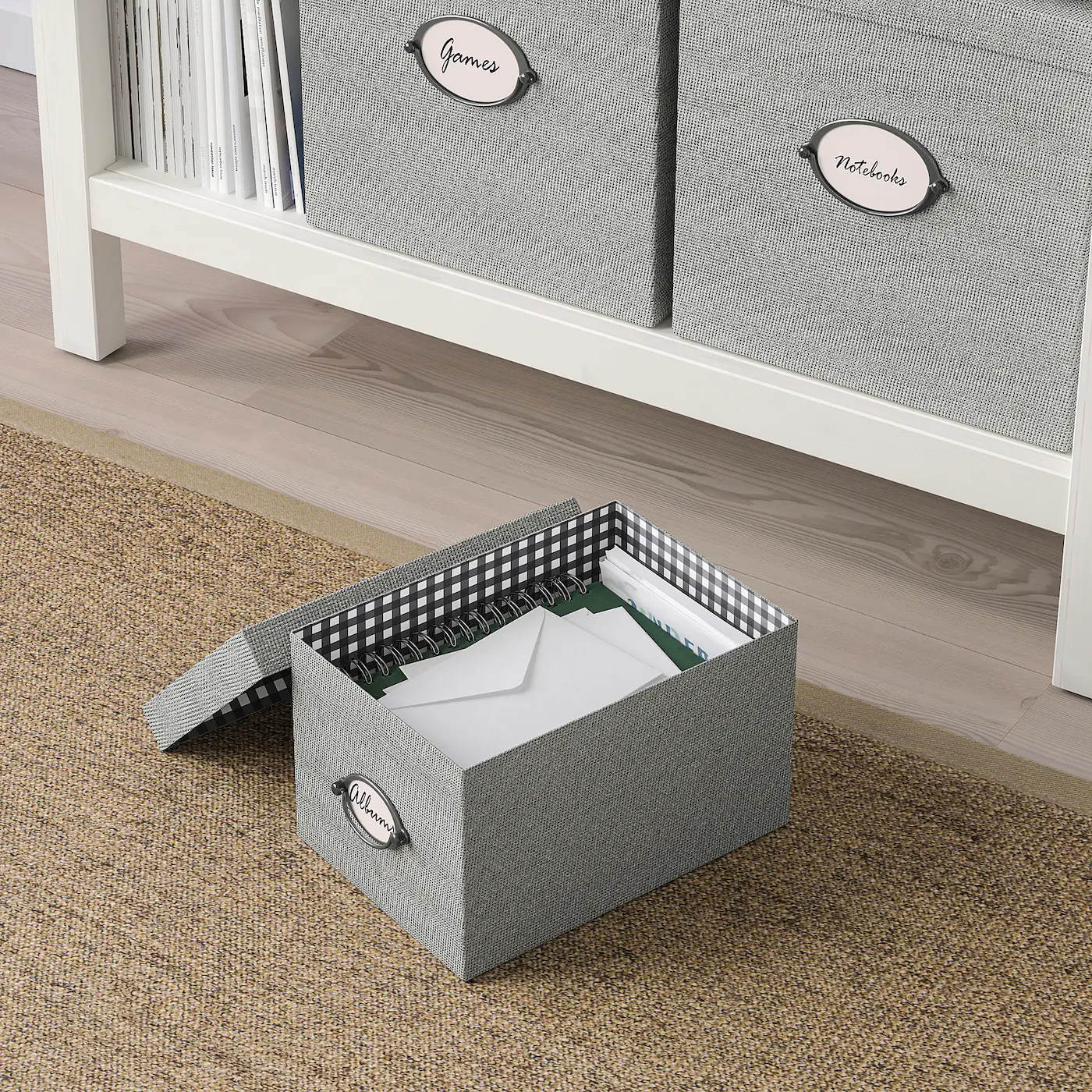 IKEA KVARNVIK Storage Box With Lid Gray 7x9 ¾x6 " - Image 4