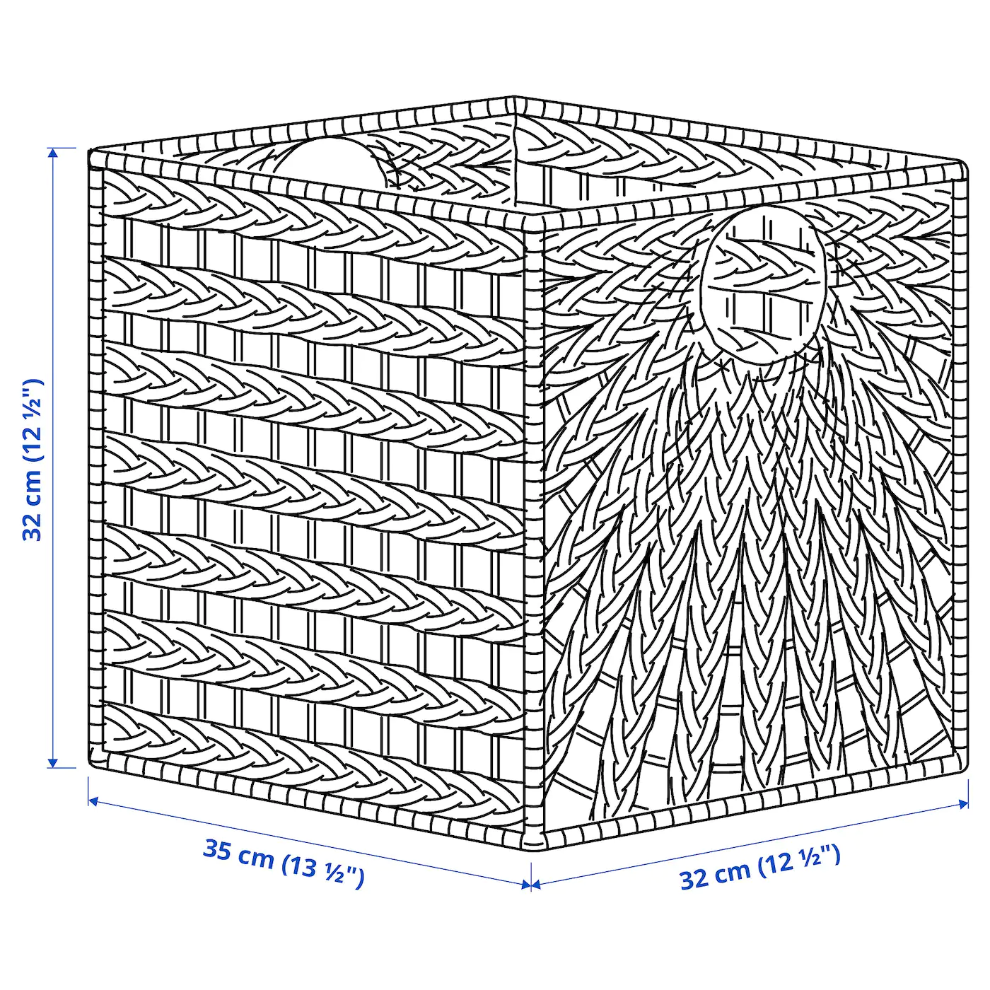 IKEA LUSTIGKURRE Basket Natural Water Hyacinth/seagrass 12 ½x13x12 ½ " - Image 6