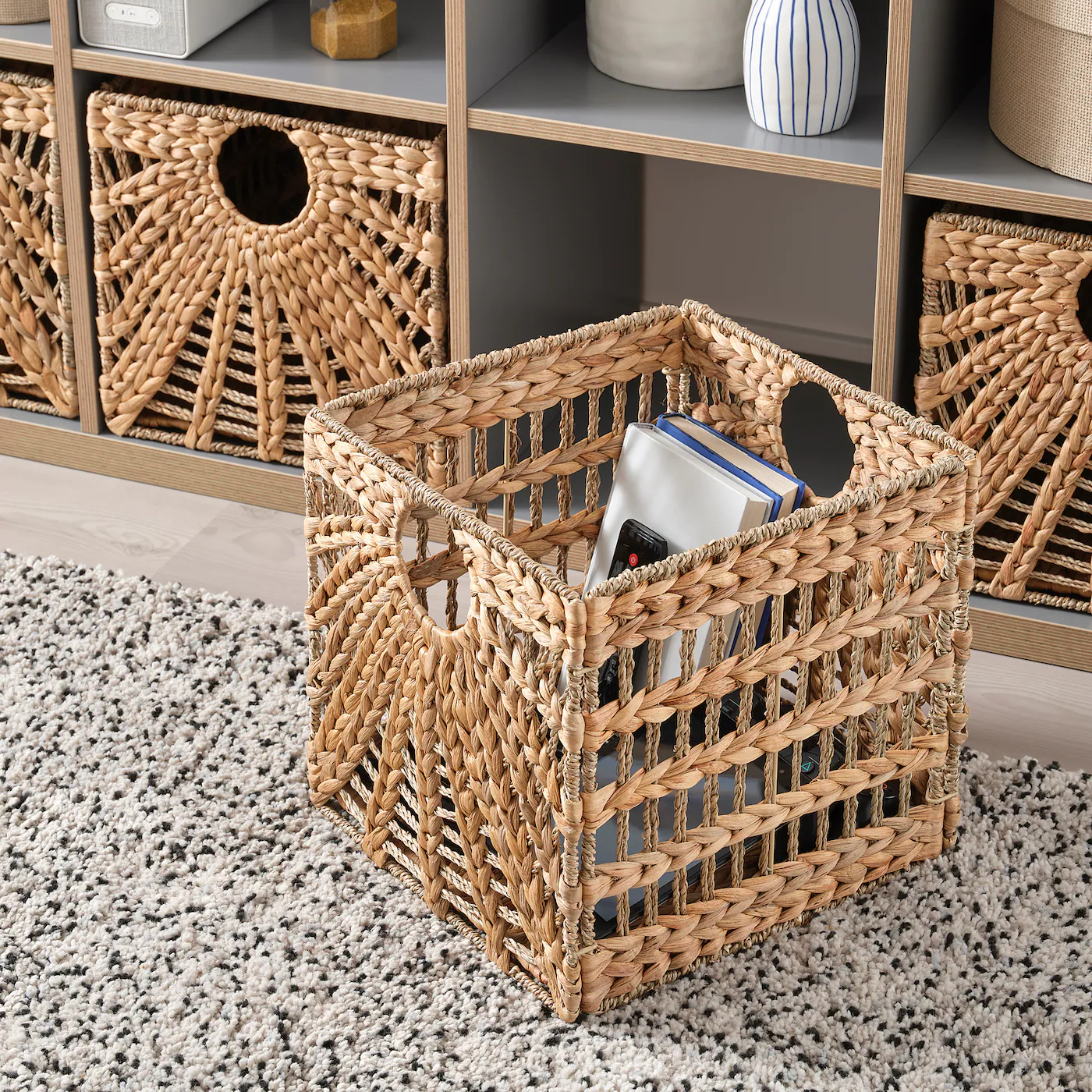 IKEA LUSTIGKURRE Basket Natural Water Hyacinth/seagrass 12 ½x13x12 ½ " - Image 5