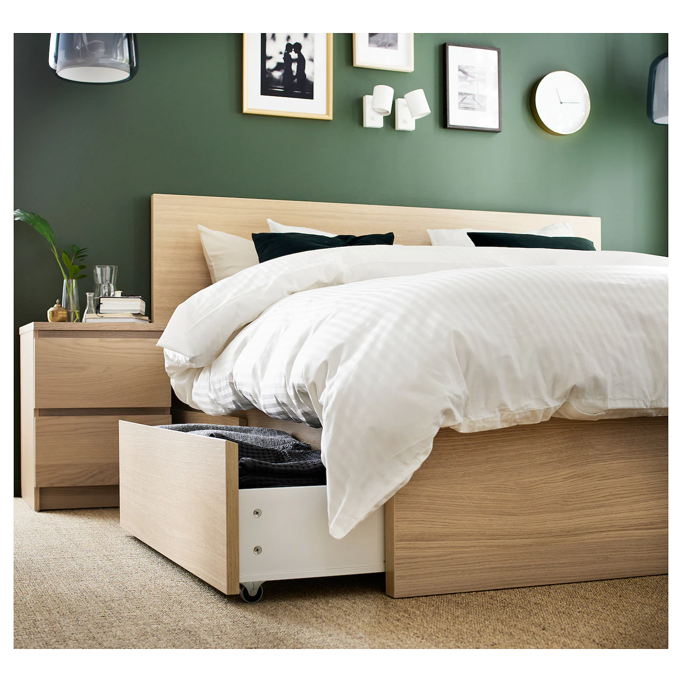 IKEA MALM Underbed Storage Box For High Bed White Stained Oak Veneer Full/Double/Twin/Single - Image 3