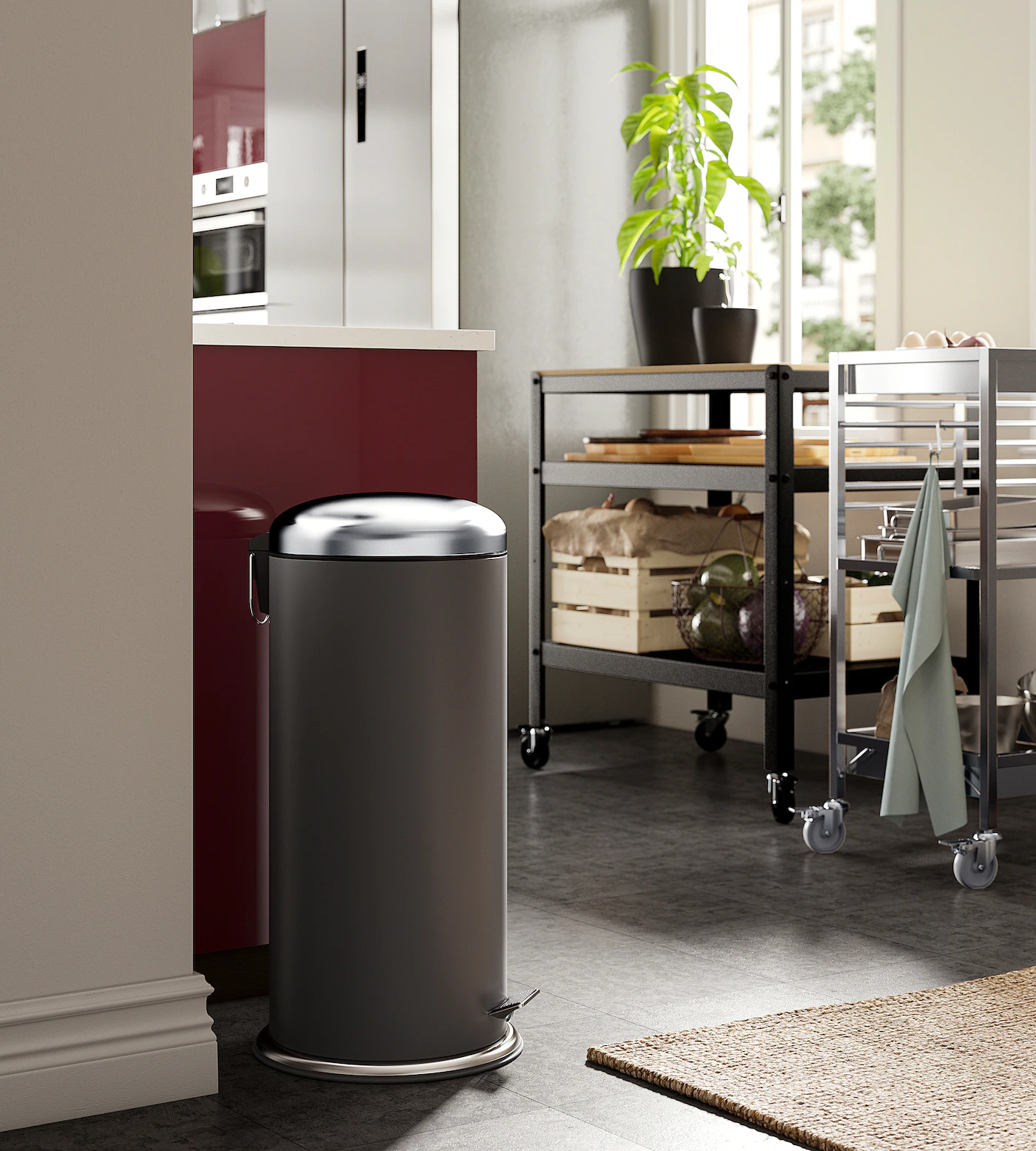 IKEA MJÖSA Pedal Bin Dark Gray 8 Gallon - Image 4