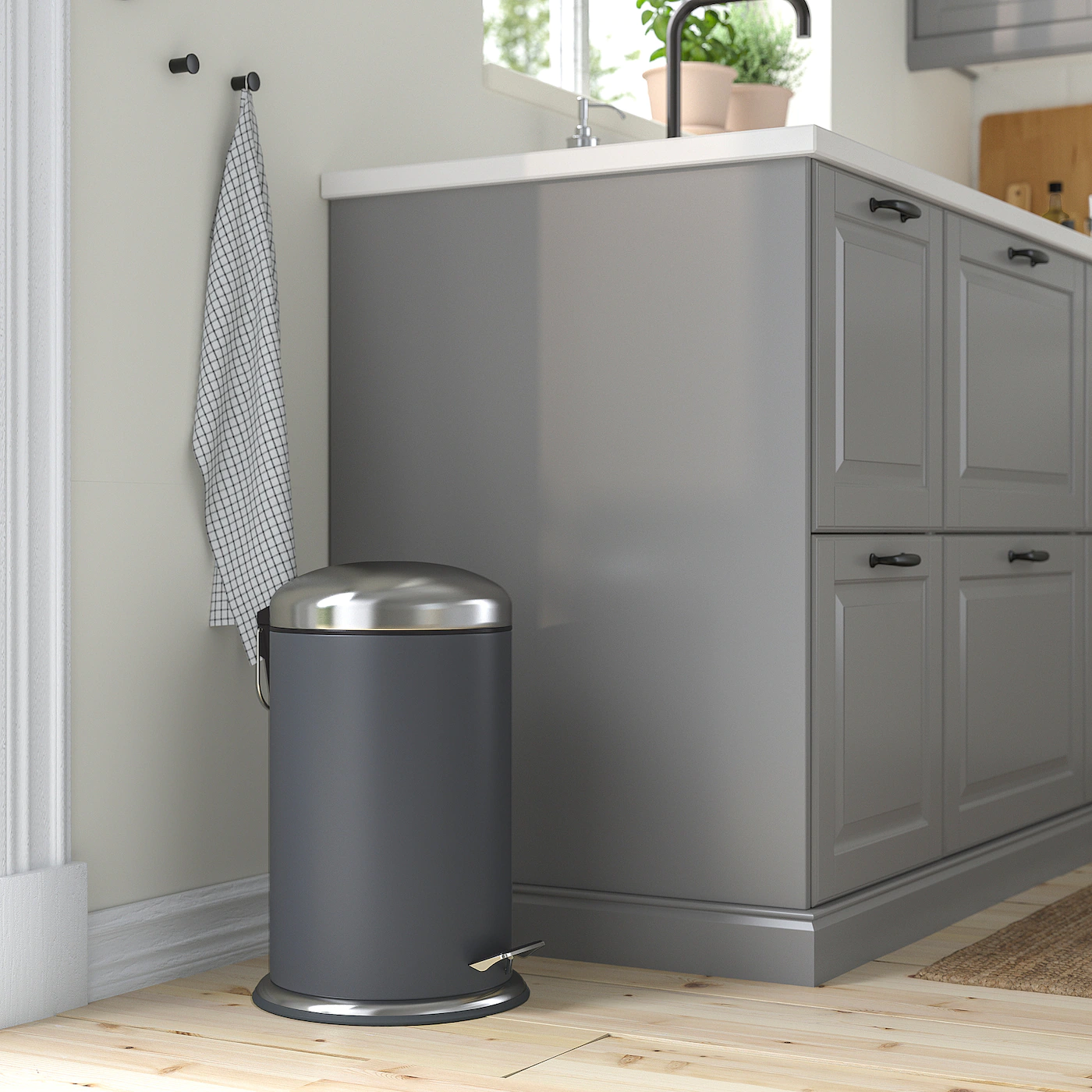 IKEA MJÖSA Pedal Bin Dark Gray 3 Gallon - Image 6