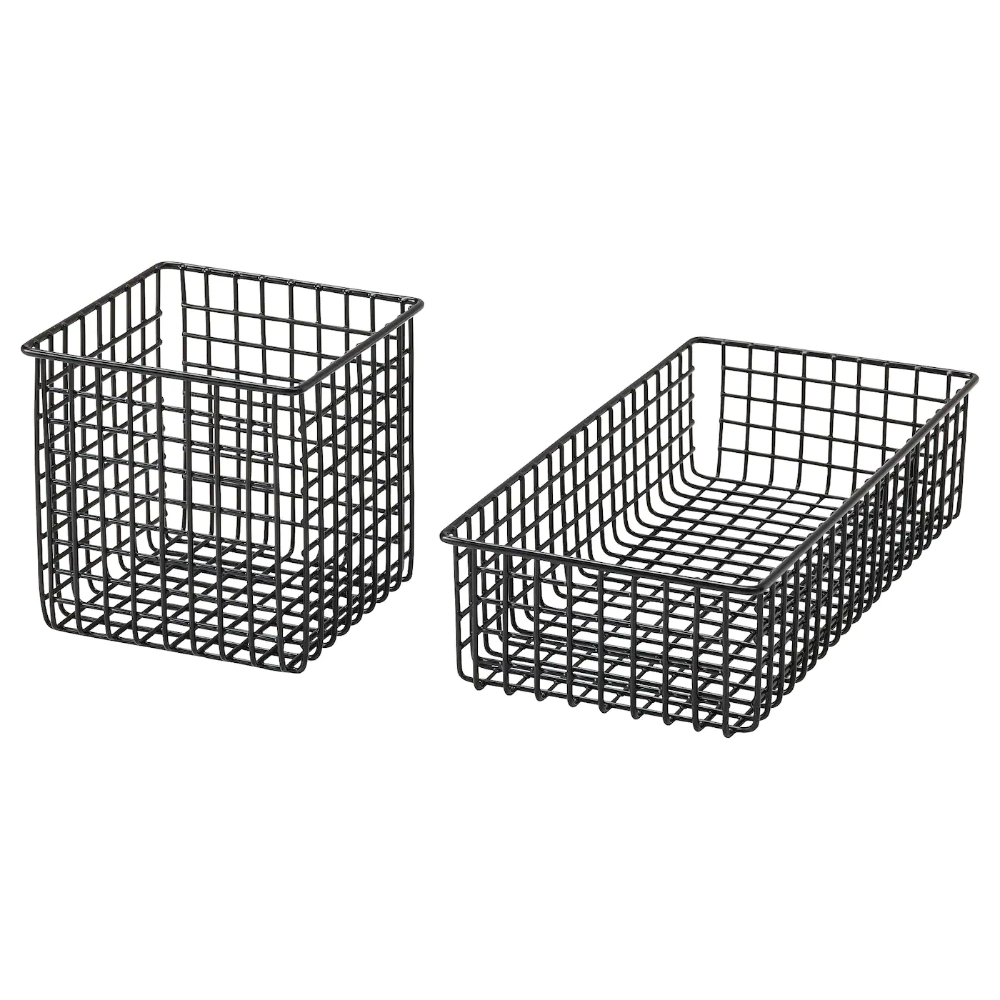 IKEA PLUGGLAND Wire Basket, Set Of 2 Black