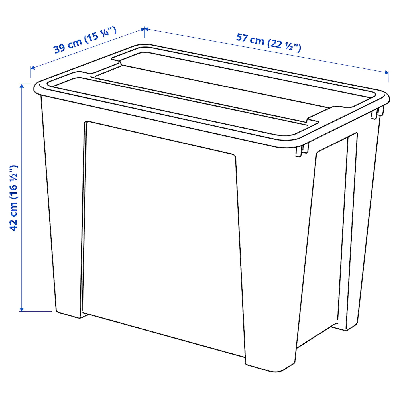 IKEA SAMLA Box With Lid Clear 22 ½x15 ¼x16 ½ "/17 Gallon - Image 3