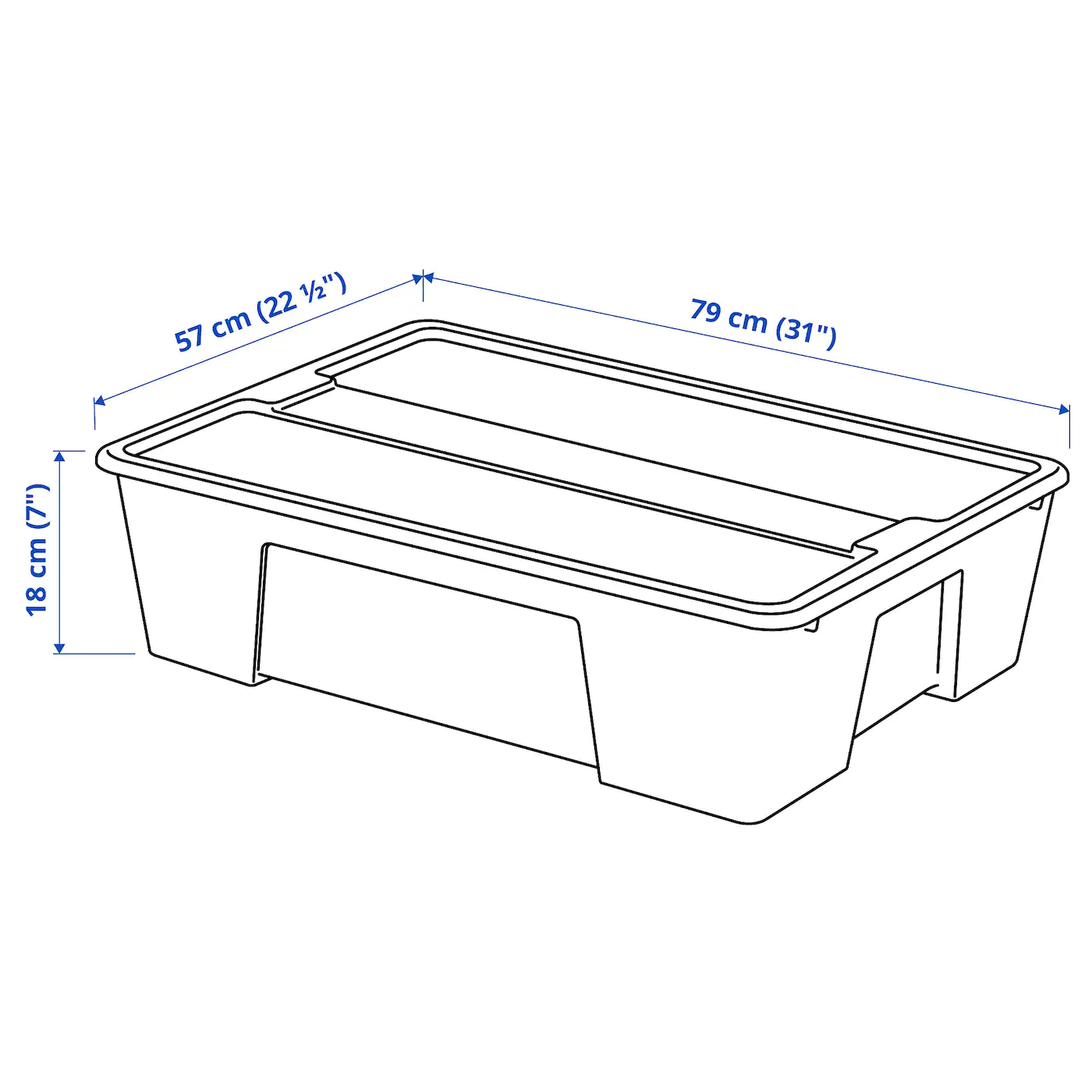 IKEA SAMLA Box With Lid Clear 31x22 ½x7 "/15 Gallon - Image 3