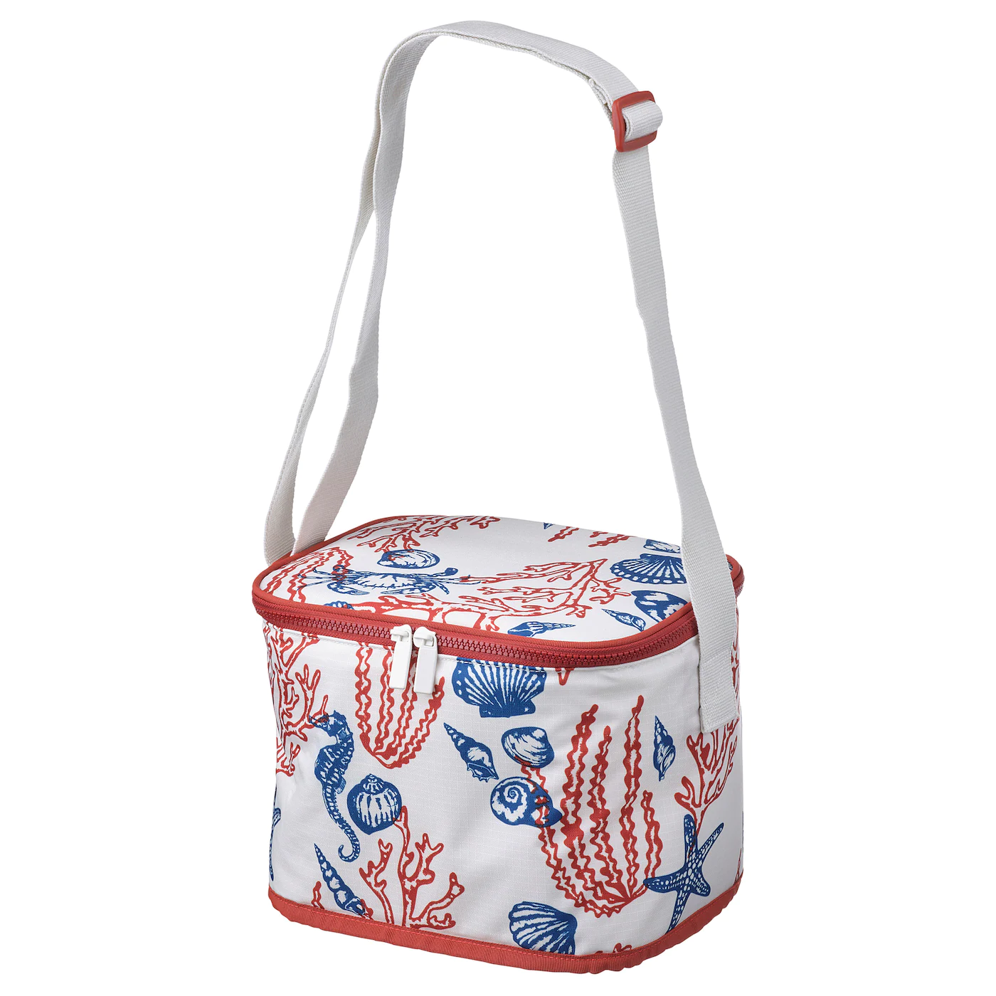 IKEA SOMMARFLÄDER Cooler Bag Patterned Red/dark Blue 10 ¼x7 ½x7 ½ "