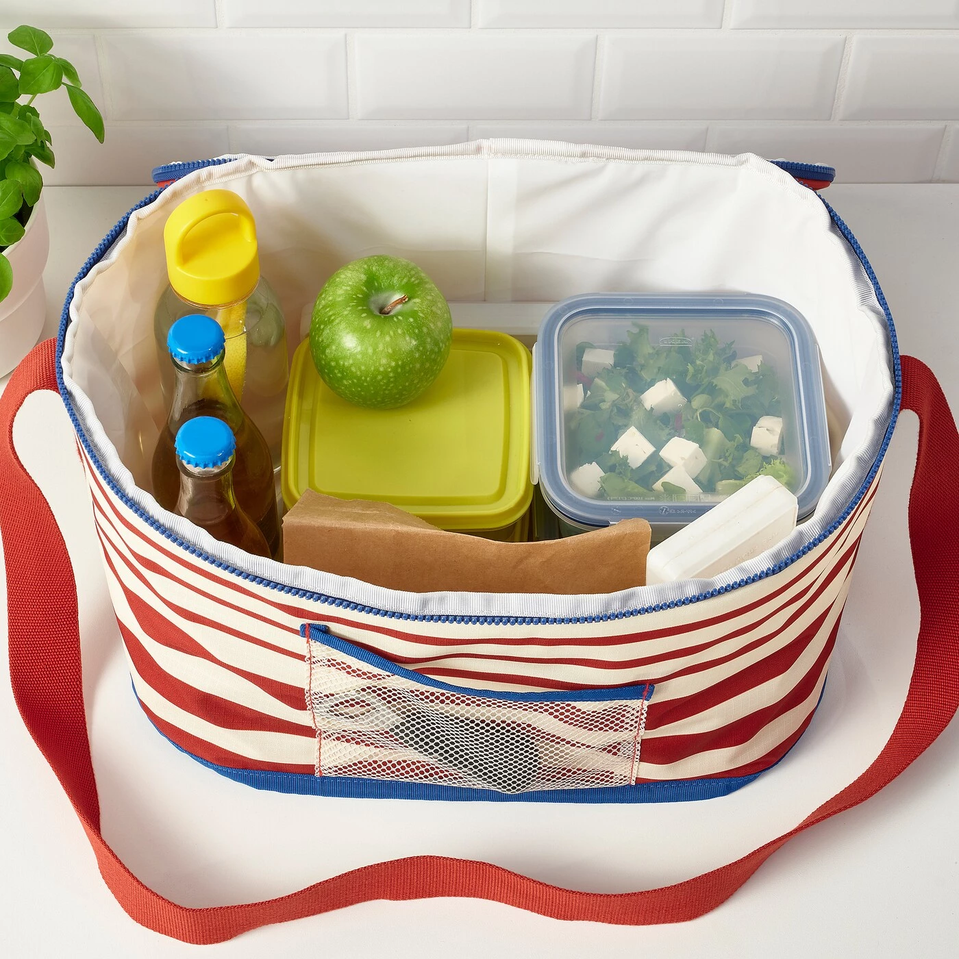 IKEA SOMMARFLÄDER Cooler Bag Stripe Red/light Beige 15x10 ¼x8 ¾ " - Image 3