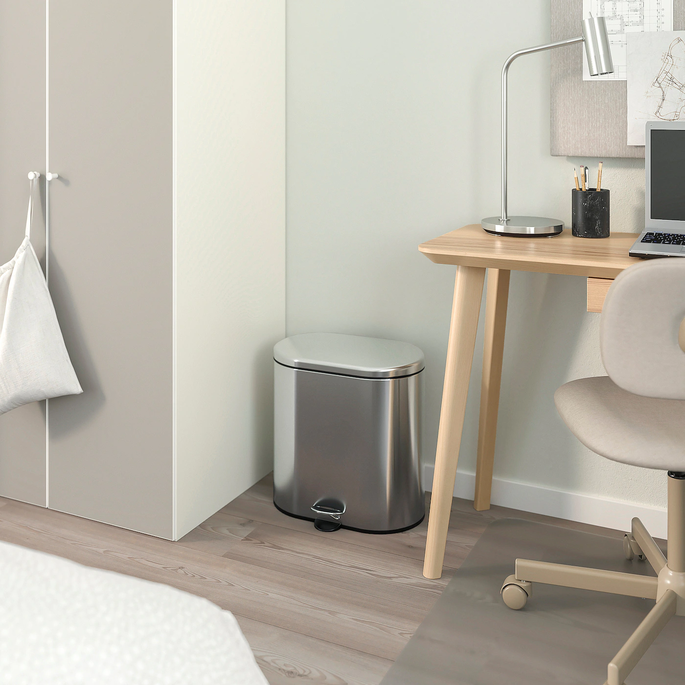 IKEA STABBEN Step Trash Can Stainless Steel 5 Gallon - Image 4