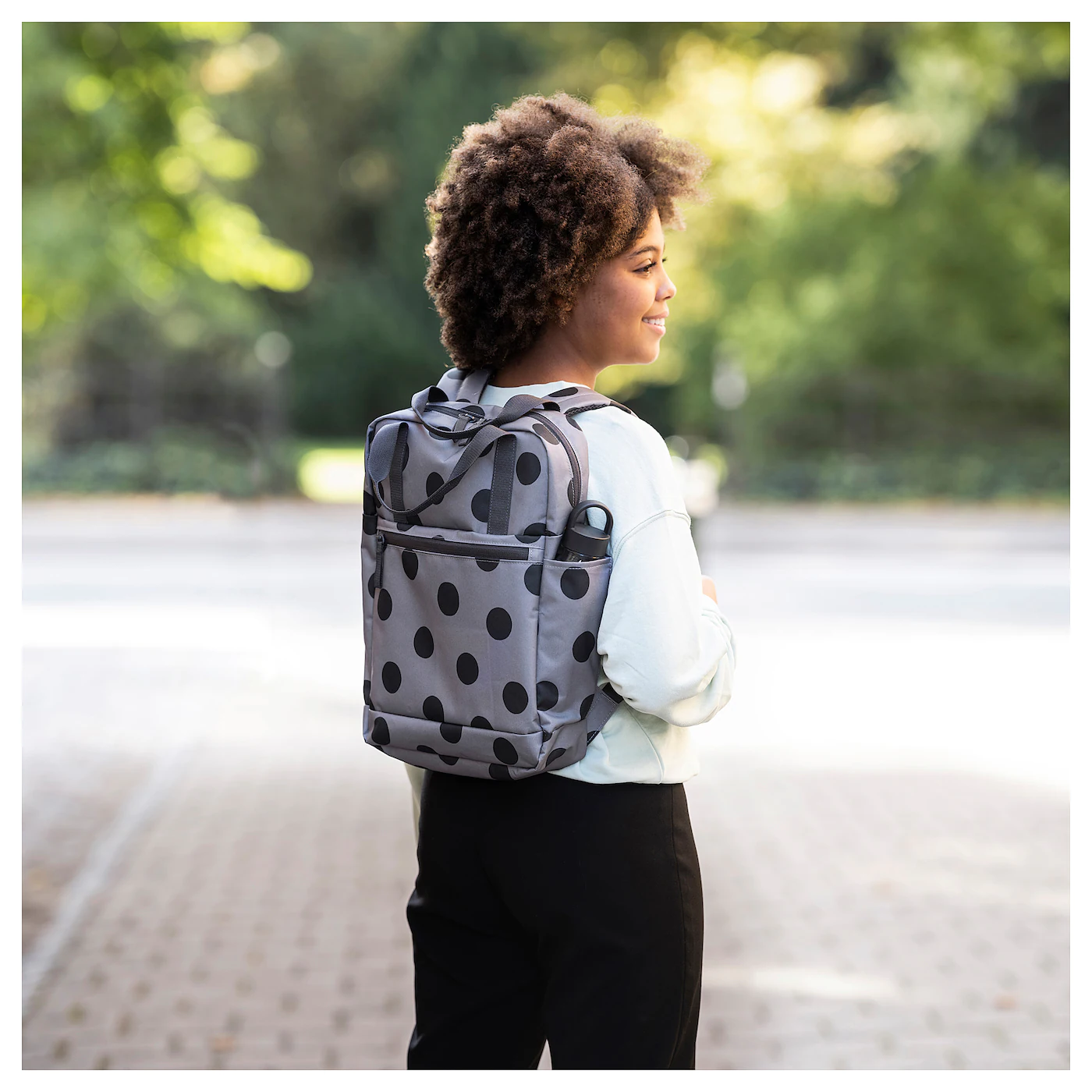 IKEA STARTTID Backpack Dotted/grey/dark Grey 10 ¾x3 ½x15 "/3 Gallon - Image 3