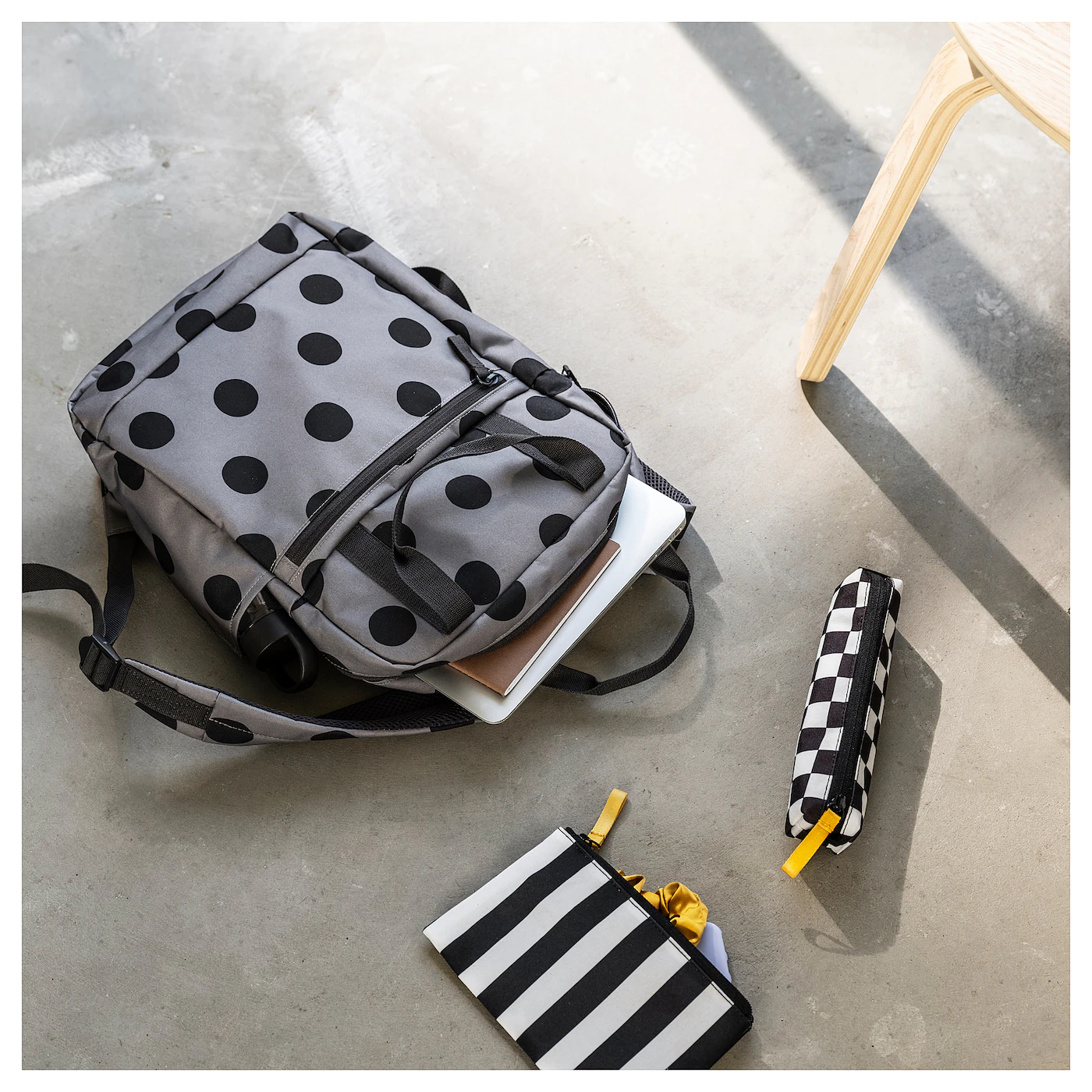 IKEA STARTTID Backpack Dotted/grey/dark Grey 10 ¾x3 ½x15 "/3 Gallon - Image 6