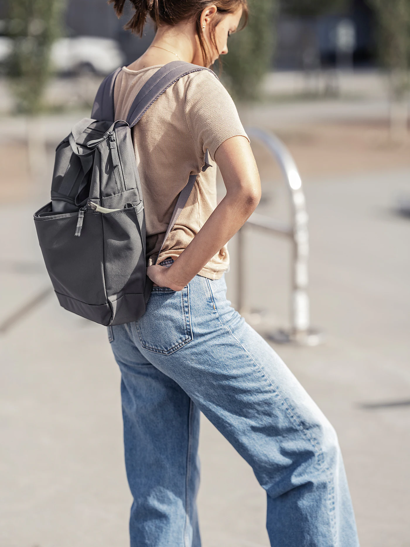 IKEA STARTTID Backpack Gray 10 ¾x3 ½x15 "/3 Gallon - Image 7