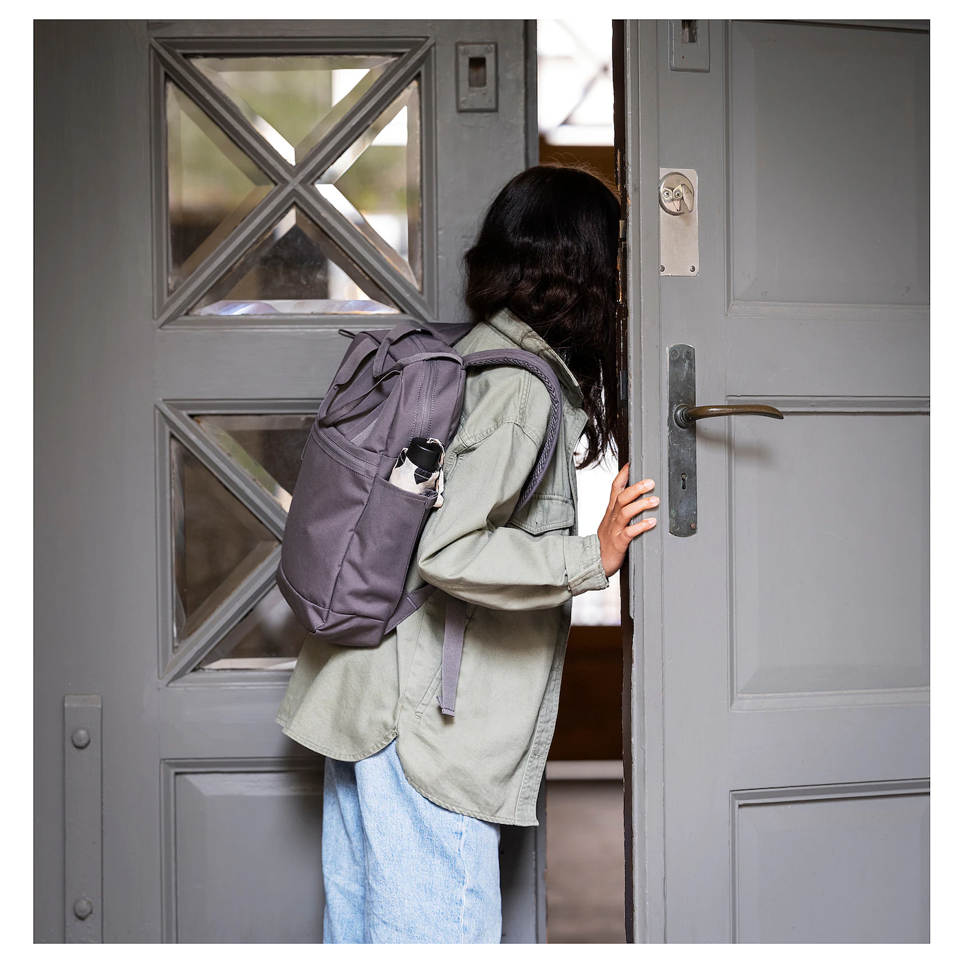 IKEA STARTTID Backpack Gray 10 ¾x3 ½x15 "/3 Gallon - Image 3