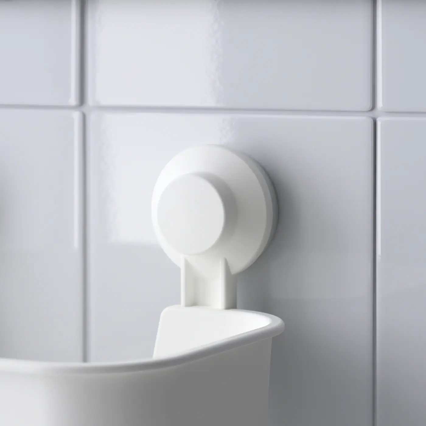 IKEA TISKEN Basket With Suction Cup White - Image 8