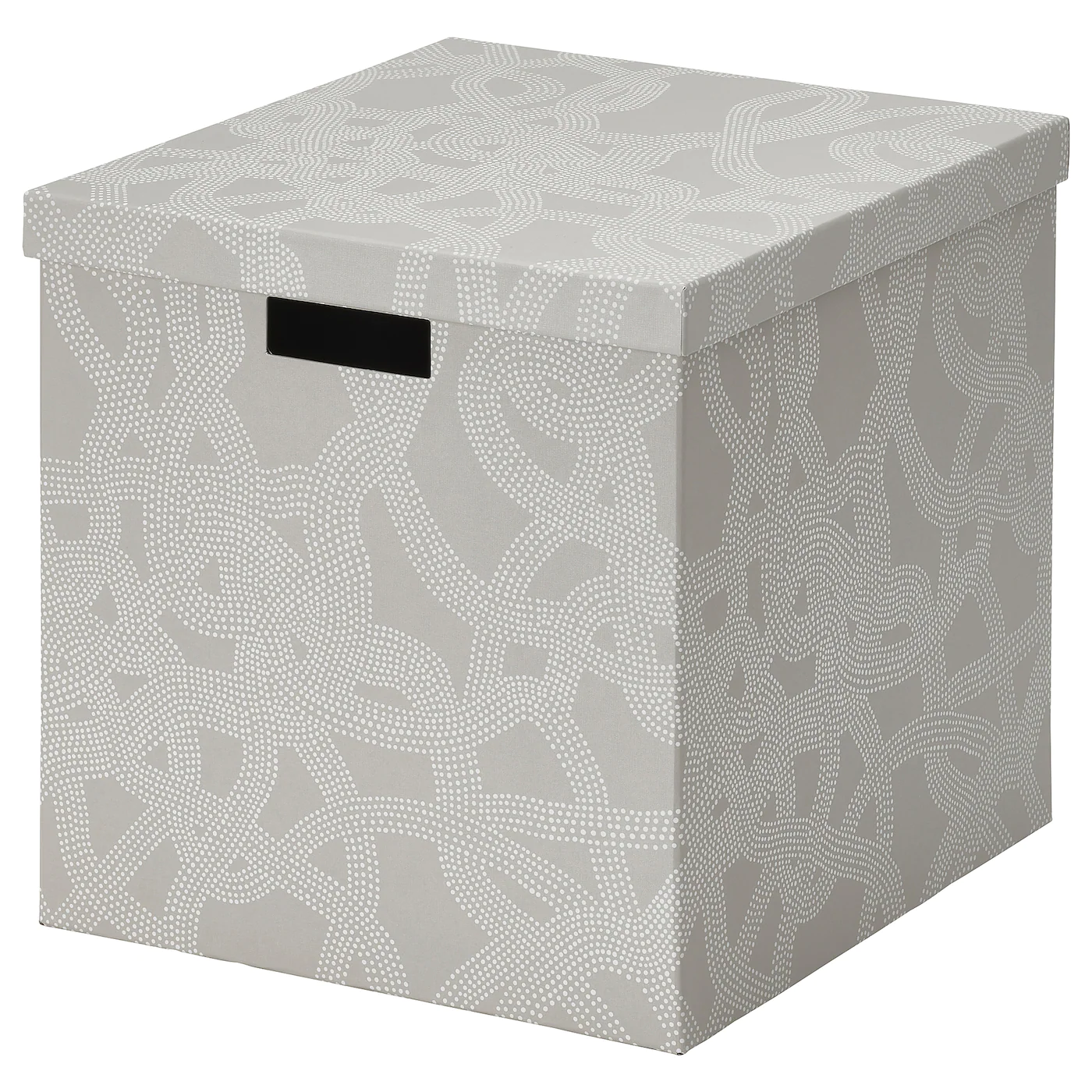 IKEA TJENA Storage Box With Lid Patterned/beige 12 ½x13 ¾x12 ½ "