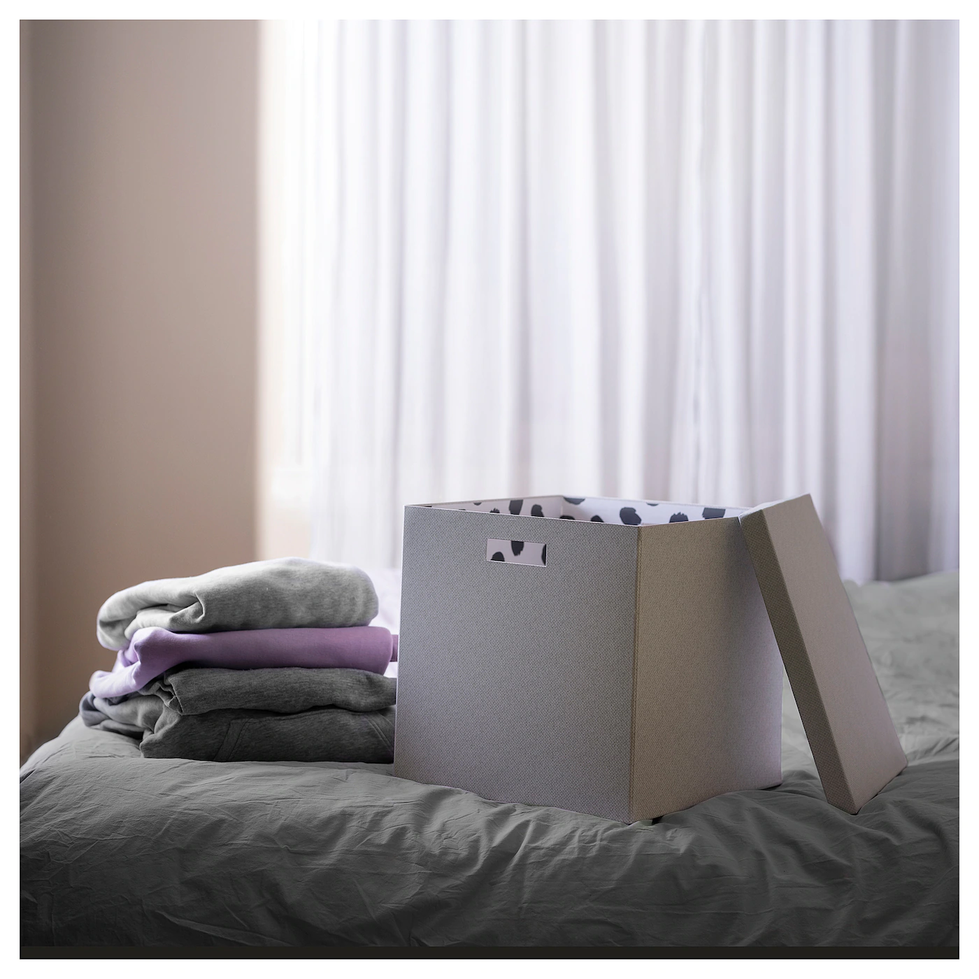 IKEA TJENA Storage Box With Lid White/beige 12 ½x13 ¾x12 ½ " - Image 3