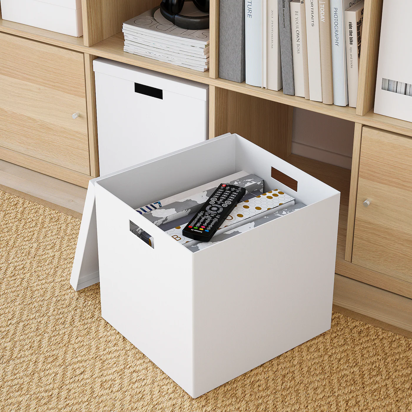 IKEA TJENA Storage Box With Lid White 12 ½x13 ¾x12 ½ " - Image 3