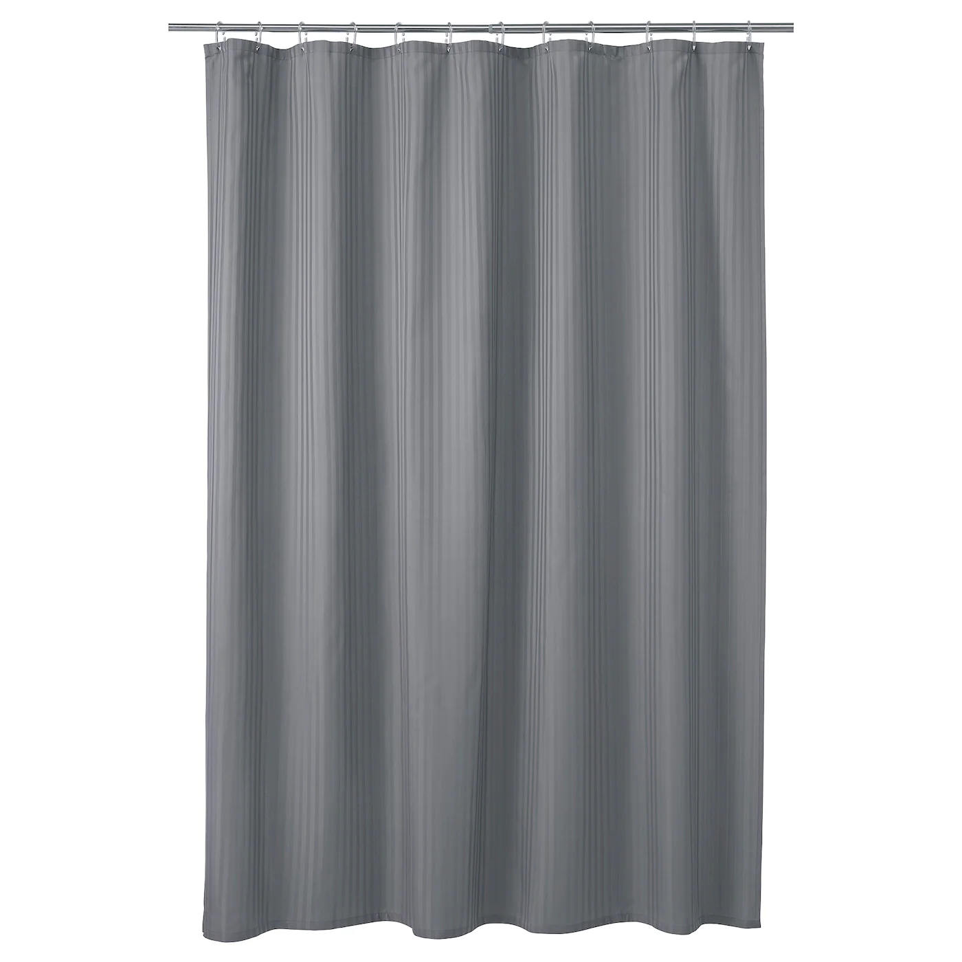 IKEA TOLFSEN Shower Curtain Dark Gray/sateen Stripe 71x71 "