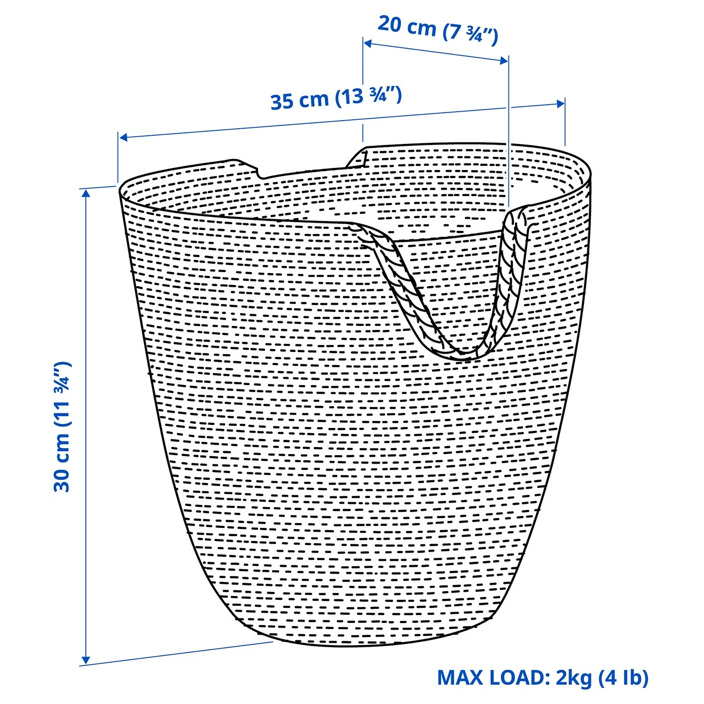 IKEA TOLKNING Hanging Basket Jute - Image 5