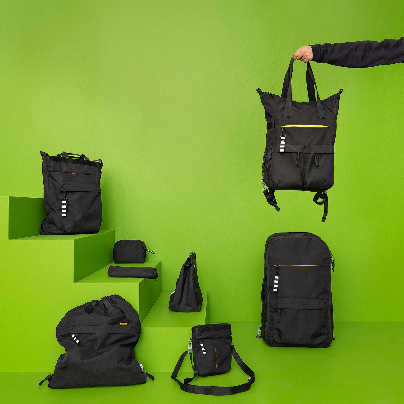 IKEA VÄRLDENS Travel Back Pack Black 13x6 ¾x21 ¾ "/10 Gallon - Image 9