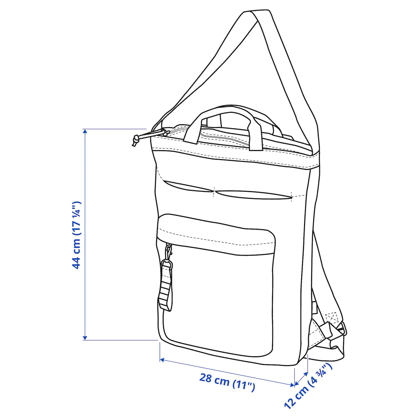 IKEA VÄRLDENS Travel Tote Bag Black 11x4 ¾x17 ¼ "/4 Gallon - Image 10