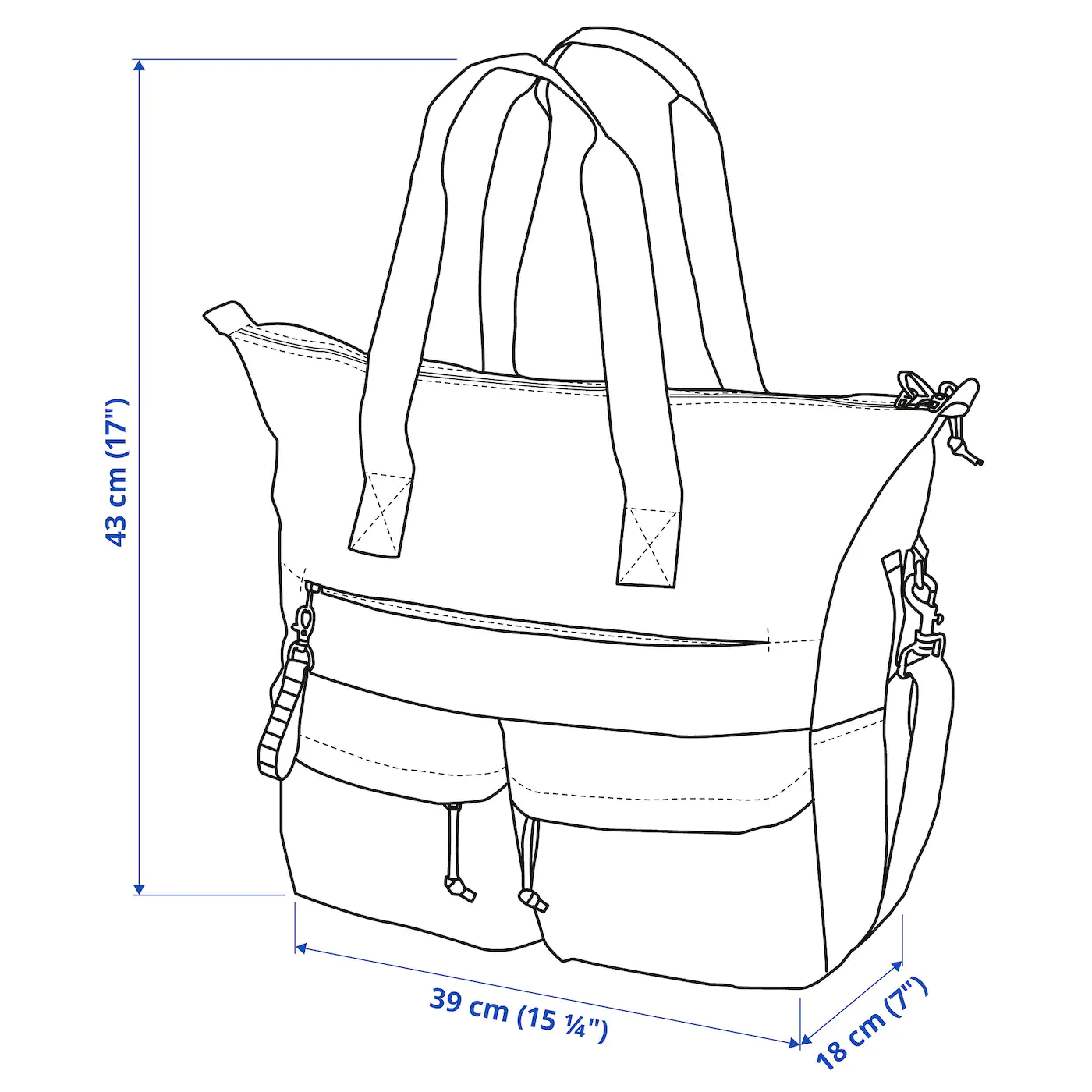 IKEA VÄRLDENS Weekend Bag 15 ¼x7x17 "/1082 Oz - Image 8